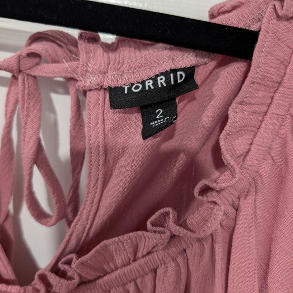 Torrid Pink Babydoll Washable Gauze Short Sleeve Top in Size 2 (18/20) - Picture 3 of 10